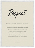 Respect Word of Intention Framed print 50x70 cm / 20x28″ White frame Linen paper