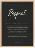 Respect Word of Intention Framed print 50x70 cm / 20x28″ Wood frame Carbon paper