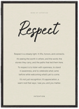 Respect Word of Intention Framed print A1 (59.4 x 84.1 cm) Black frame Linen paper