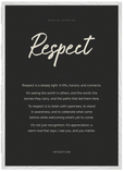Respect Word of Intention Framed print A1 (59.4 x 84.1 cm) White frame Carbon paper