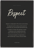 Respect Word of Intention Framed print 70x100 cm / 28x40″ Black frame Carbon paper