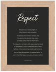 Respect Word of Intention Framed print 70x100 cm / 28x40″ Wood frame Carbon paper