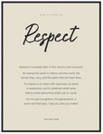 Respect Word of Intention Framed print 60x80 cm / 24x32″ Black frame Linen paper