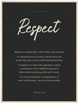 Respect Word of Intention Framed print 60x80 cm / 24x32″ Wood frame Carbon paper
