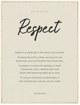 Respect Word of Intention Framed print 60x80 cm / 24x32″ Wood frame Linen paper