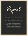 Respect Word of Intention Framed print 30x40 cm / 12x16″ Wood frame Carbon paper