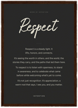 Respect Word of Intention Framed print A3 (29.7 x 42 cm) Dark wood frame Carbon paper