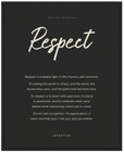 Respect Word of Intention Framed print 40x50 cm / 16x20″ Black frame Carbon paper