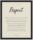 Respect Word of Intention Framed print 40x50 cm / 16x20″ Black frame Linen paper