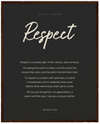 Respect Word of Intention Framed print 40x50 cm / 16x20″ Dark wood frame Carbon paper
