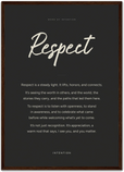 Respect Word of Intention Framed print A2 (42 x 59.4 cm) Dark wood frame Carbon paper