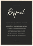 Respect Word of Intention Framed print 50x70 cm / 20x28″ Wood frame Carbon paper