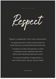 Respect Word of Intention Framed print 70x100 cm / 28x40″ Black frame Carbon paper