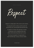 Respect Word of Intention Framed print 70x100 cm / 28x40″ White frame Carbon paper