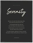 Serenity Word of Intention Framed print 60x80 cm / 24x32″ Black frame Carbon paper