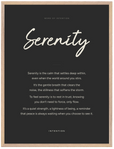 Serenity Word of Intention Framed print 60x80 cm / 24x32″ Wood frame Carbon paper
