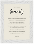 Serenity Word of Intention Framed print 13x18 cm / 5x7″ White frame Linen paper