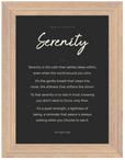 Serenity Word of Intention Framed print 13x18 cm / 5x7″ Wood frame Carbon paper