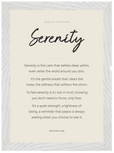 Serenity Word of Intention Framed print 21x29.7 cm / 8x12" White frame Linen paper