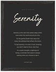 Serenity Word of Intention Framed print 30x40 cm / 12x16″ Black frame Carbon paper