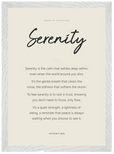 Serenity Word of Intention Framed print A3 (29.7 x 42 cm) White frame Linen paper