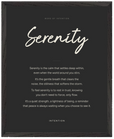 Serenity Word of Intention Framed print 40x50 cm / 16x20″ Black frame Carbon paper