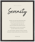 Serenity Word of Intention Framed print 40x50 cm / 16x20″ Black frame Linen paper