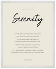 Serenity Word of Intention Framed print 40x50 cm / 16x20″ White frame Linen paper