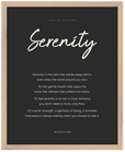 Serenity Word of Intention Framed print 40x50 cm / 16x20″ Wood frame Carbon paper