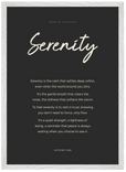 Serenity Word of Intention Framed print A2 (42 x 59.4 cm) White frame Carbon paper
