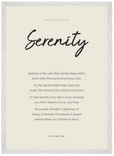 Serenity Word of Intention Framed print A2 (42 x 59.4 cm) White frame Linen paper