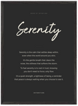 Serenity Word of Intention Framed print 50x70 cm / 20x28″ Black frame Carbon paper