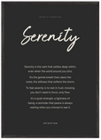 Serenity Word of Intention Framed print A1 (59.4 x 84.1 cm) Black frame Carbon paper