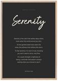 Serenity Word of Intention Framed print A1 (59.4 x 84.1 cm) Wood frame Carbon paper