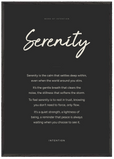Serenity Word of Intention Framed print 70x100 cm / 28x40″ Black frame Carbon paper