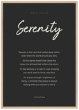 Serenity Word of Intention Framed print 70x100 cm / 28x40″ Wood frame Carbon paper