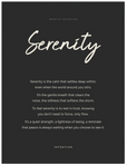 Serenity Word of Intention Framed print 60x80 cm / 24x32″ Black frame Carbon paper
