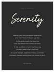 Serenity Word of Intention Framed print 60x80 cm / 24x32″ White frame Carbon paper