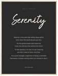 Serenity Word of Intention Framed print 60x80 cm / 24x32″ Wood frame Carbon paper