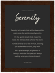 Serenity Word of Intention Framed print 13x18 cm / 5x7″ Dark wood frame Carbon paper