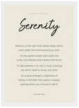 Serenity Word of Intention Framed print 21x29.7 cm / 8x12" White frame Linen paper