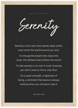 Serenity Word of Intention Framed print 21x29.7 cm / 8x12" Wood frame Carbon paper