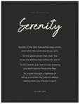 Serenity Word of Intention Framed print 30x40 cm / 12x16″ Black frame Carbon paper