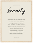 Serenity Word of Intention Framed print 30x40 cm / 12x16″ Wood frame Linen paper