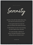 Serenity Word of Intention Framed print A3 (29.7 x 42 cm) Black frame Carbon paper