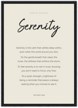 Serenity Word of Intention Framed print A3 (29.7 x 42 cm) Black frame Linen paper