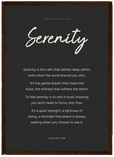 Serenity Word of Intention Framed print A3 (29.7 x 42 cm) Dark wood frame Carbon paper