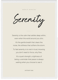 Serenity Word of Intention Framed print A3 (29.7 x 42 cm) White frame Linen paper