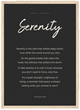 Serenity Word of Intention Framed print A3 (29.7 x 42 cm) Wood frame Carbon paper