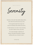 Serenity Word of Intention Framed print A3 (29.7 x 42 cm) Wood frame Linen paper